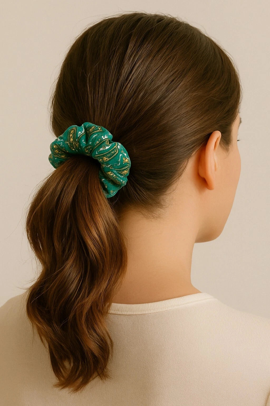 Sanskriti Vintage Handmade Silk 5/10 Pcs Scrunchies Upcycled Silk Hair Ties, Assorted Colors Eco Friendly Soft Oversized Ponytail Holders