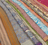 Sanskriti Vintage Printed Pure Silk Used Sarees Lot Old Sari Fabrics By Kilo