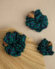 Sanskriti Vintage Handmade Silk 5/10 Pcs Scrunchies Upcycled Silk Hair Ties, Assorted Colors Eco Friendly Soft Oversized Ponytail Holders