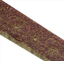 Load image into Gallery viewer, Antique Vintage Saree Border Hand Beaded Indian Craft Trims Lace 3.2&quot;W +5 Yard
