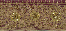 Load image into Gallery viewer, Antique Vintage Saree Border Hand Beaded Indian Craft Trims Lace 3.2&quot;W +5 Yard
