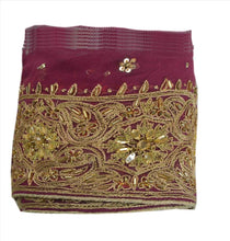 Load image into Gallery viewer, Antique Vintage Saree Border Hand Beaded Indian Craft Trims Lace 3.2&quot;W +5 Yard
