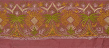 Load image into Gallery viewer, Antique Vintage Saree Border Hand Embroidered Indian Trims Lace 3.5&quot;W +1 Yd Pink
