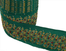 Load image into Gallery viewer, Antique Vintage Saree Border Hand Embroidered Craft Trims Lace 2.2&quot;W +1 Yard
