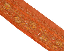 Load image into Gallery viewer, Antique Vintage Saree Border Hand Beaded Indian Craft Trims Lace 3&quot;W +1 Yard
