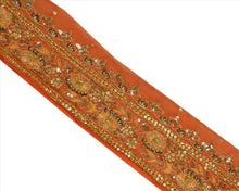 Load image into Gallery viewer, Antique Vintage Saree Border Hand Beaded Indian Craft Trims Lace 3&quot;W +1 Yard
