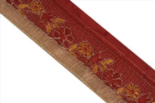 Load image into Gallery viewer, Antique Vintage Saree Border Hand Beaded Indian Craft Trims Lace 2.5&quot;W +1 Yard
