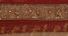 Load image into Gallery viewer, Antique Vintage Saree Border Hand Beaded Indian Craft Trims Lace 2.5&quot;W +1 Yard
