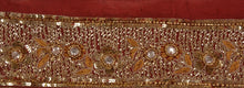 Load image into Gallery viewer, Antique Vintage Saree Border Hand Beaded Indian Craft Trims Lace 2.5&quot;W +1 Yard

