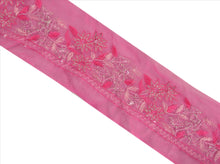 Load image into Gallery viewer, Antique Vintage Saree Border Hand Beaded Indian Craft Trims Lace 2.5&quot;W +1 Yard
