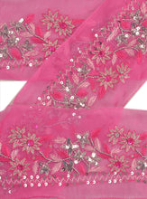 Load image into Gallery viewer, Antique Vintage Saree Border Hand Beaded Indian Craft Trims Lace 2.5&quot;W +1 Yard

