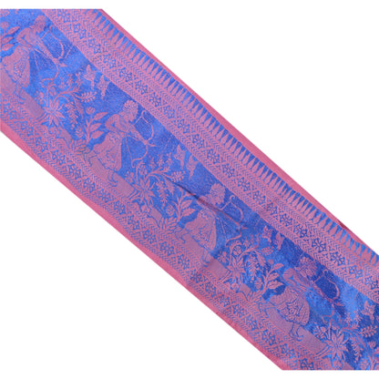 Sanskriti Vintage Sari Border Woven Baluchari 1 Yd Craft Trim Sewing 4"W Lace