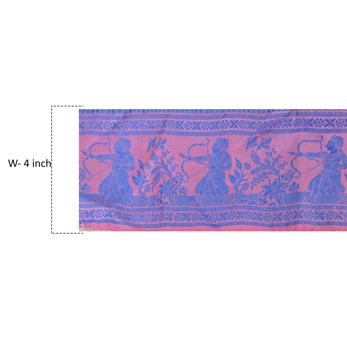 Sanskriti Vintage Sari Border Woven Baluchari 1 Yd Craft Trim Sewing 4"W Lace