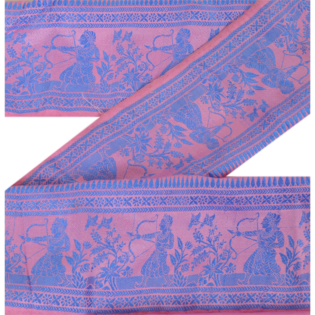 Sanskriti Vintage Sari Border Woven Baluchari 1 Yd Craft Trim Sewing 4"W Lace