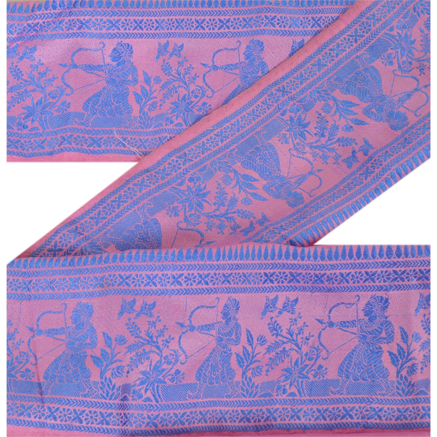 Sanskriti Vintage Sari Border Woven Baluchari 1 Yd Craft Trim Sewing 4"W Lace