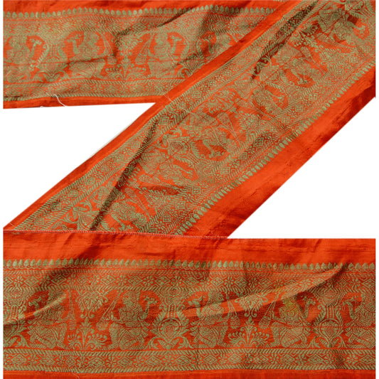 Sanskriti Vintage Sari Border Woven Baluchari Decor 1 Yd Trim Sewing 4.5"W Lace