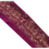Sanskriti Vintage Sari Border Craft Purple Trim Hand Embroidered 1 Yd Lace