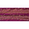 Sanskriti Vintage Sari Border Craft Purple Trim Hand Embroidered 1 Yd Lace