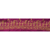Sanskriti Vintage Sari Border Craft Purple Trim Hand Embroidered 1 Yd Lace