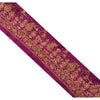Sanskriti Vintage Sari Border Craft Purple Trim Hand Embroidered 1 Yd Lace