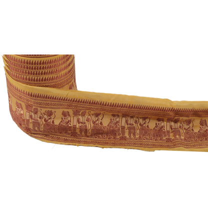 Винтажное санскритское сари из тканого балучари с каймой, 1 ярд, швейная отделка для рукоделия, кружево шириной 3,3 дюйма