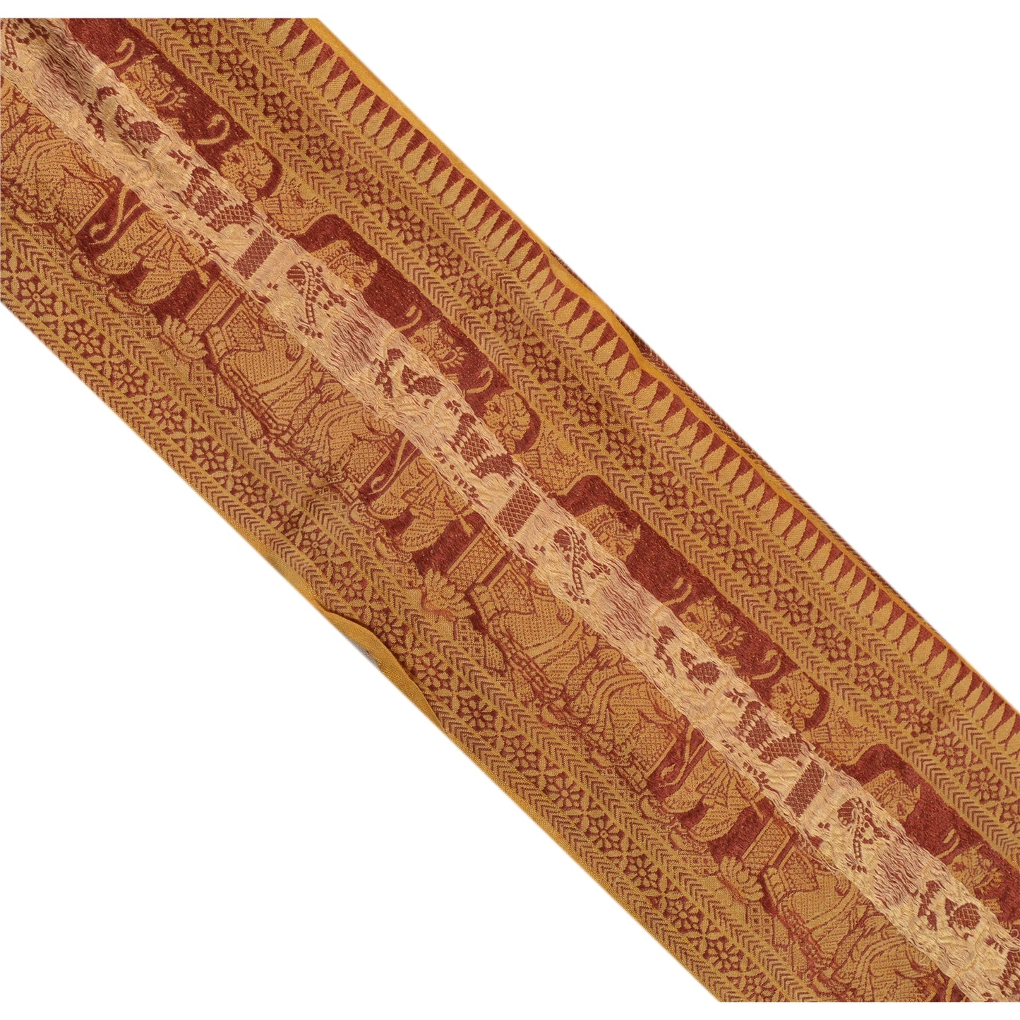 Винтажное санскритское сари из тканого балучари с каймой, 1 ярд, швейная отделка для рукоделия, кружево шириной 3,3 дюйма