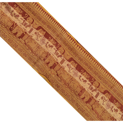 Винтажное санскритское сари из тканого балучари с каймой, 1 ярд, швейная отделка для рукоделия, кружево шириной 3,3 дюйма