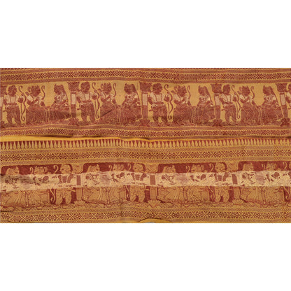 Винтажное санскритское сари из тканого балучари с каймой, 1 ярд, швейная отделка для рукоделия, кружево шириной 3,3 дюйма