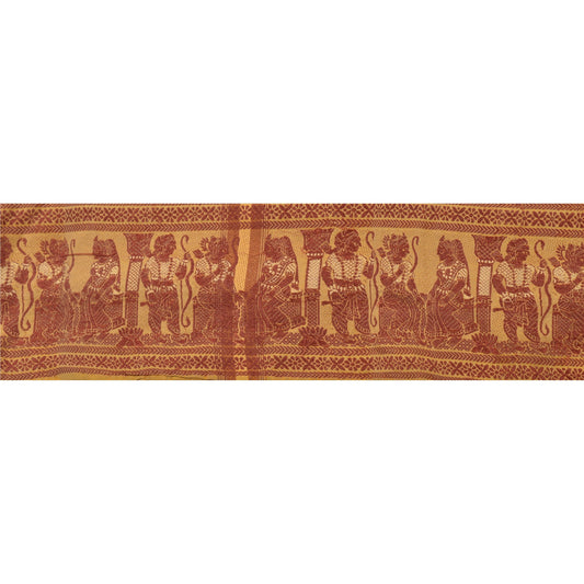 Sanskriti Vintage Sari Border Woven Baluchari 1 Yd Craft Trim Sewing 3.3"W Lace