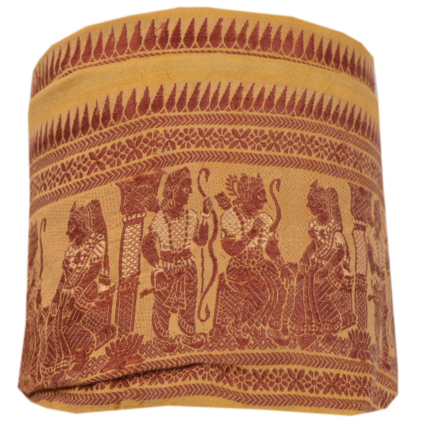 Винтажное санскритское сари из тканого балучари с каймой, 1 ярд, швейная отделка для рукоделия, кружево шириной 3,3 дюйма