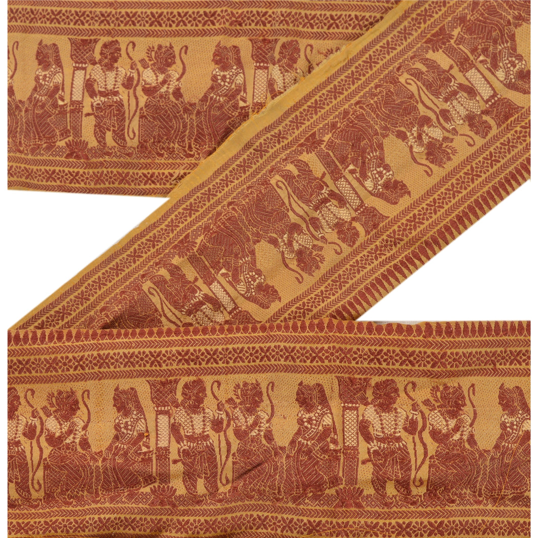 Sanskriti Vintage Sari Border Woven Baluchari 8 YD Craft Trim Sewing 3.3