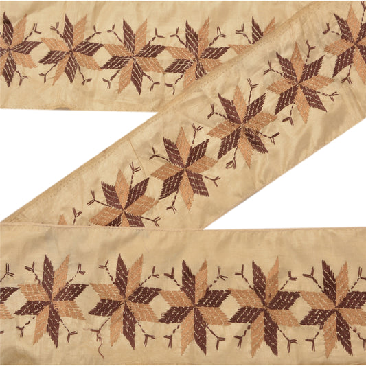 Sanskriti Vintage Sari Border 1 Yd Craft Trim Håndlavet Bagh Phulkari Lace