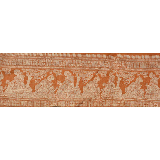 Sanskriti Vintage Sari Kant Vævet Brokade 1 Yard Kant Håndværk Syning 4,5" Bred Blonde