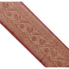 Sanskriti Vintage 1 Yd Trim Dark Red Sari Border Woven Brocade Craft Sewing Lace