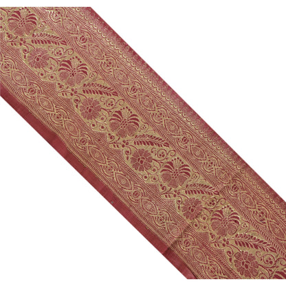 Sanskriti Vintage 1 Yd Trim Dark Red Sari Border Woven Brocade Craft Sewing Lace