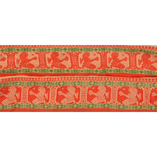 Load image into Gallery viewer, Sanskriti Vintage Sari Border Woven Baluchari 8 YD Craft Trim Sewing Cream Lace
