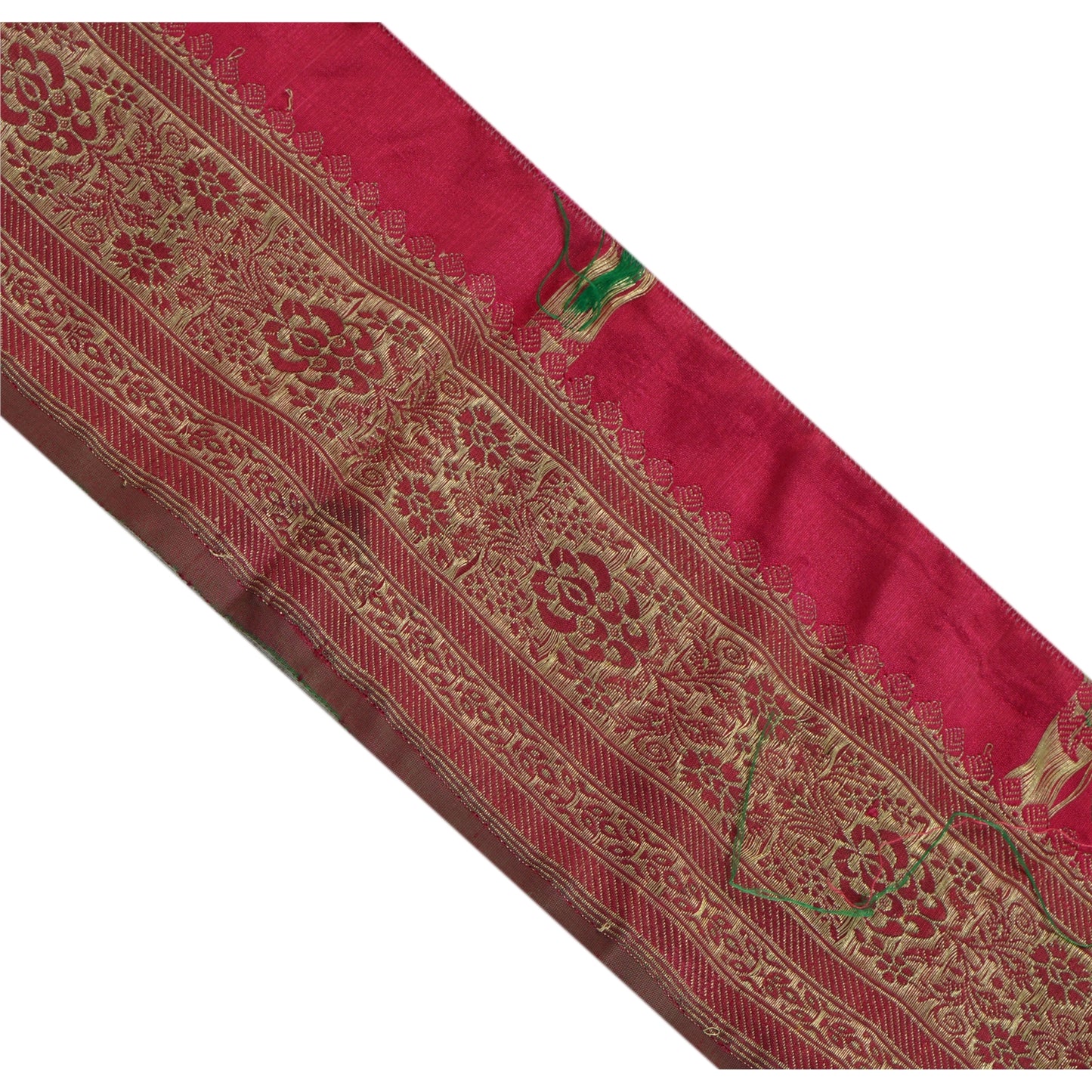 Sanskriti Vintage Sari Border Woven Brocade 1 Yd Trim Craft Sewing 4"W Lace