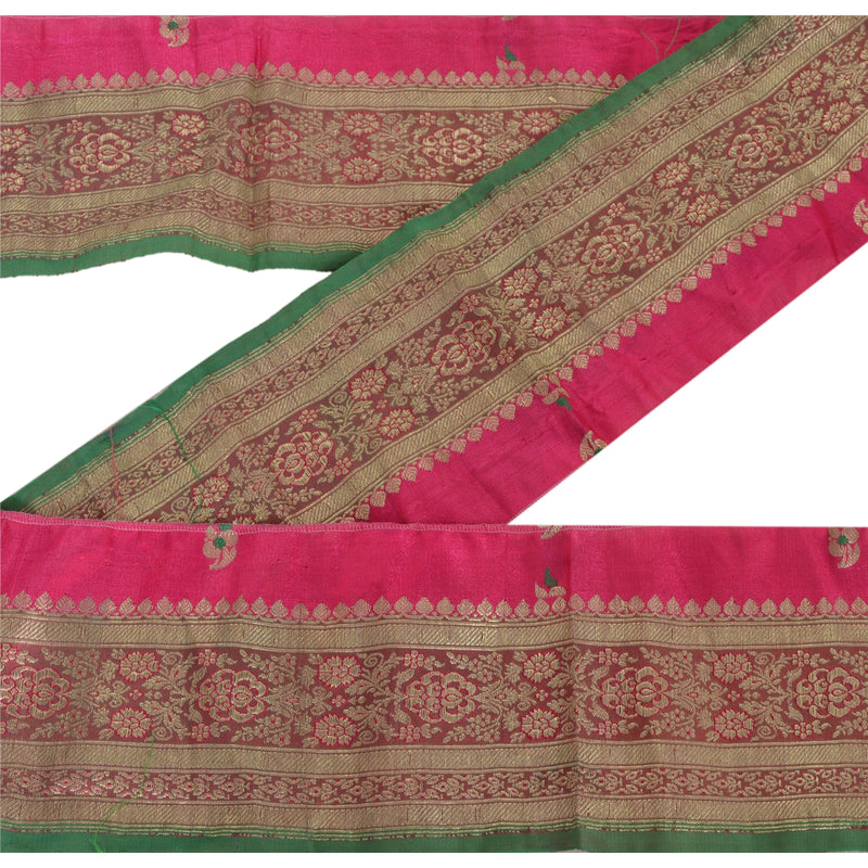 Sanskriti Vintage Sari Border Woven Brocade 1 Yd Trim Craft Sewing 4"W Lace