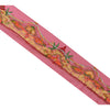 Sanskriti Vintage Sari Border Craft Pink Trim Hand Embroidered 1 Yd Ribbon Lace