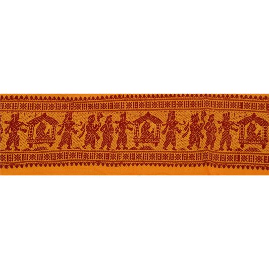 Sanskriti Vintage 1 Yd Sari Border Woven Baluchari Craft Trim Sewing 3.5"W Lace