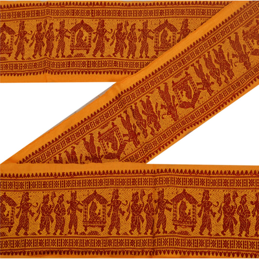 Sanskriti Vintage 1 Yd Sari Border Woven Baluchari Craft Trim Sewing 3.5"W Lace