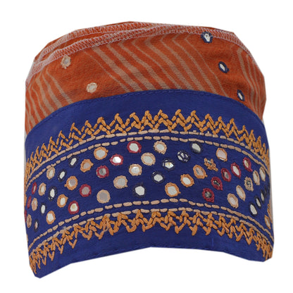 Sanskriti Vintage 1 Yd Sari Border Antique Hand Embroidered Trim Sewing Craft Orange Lace