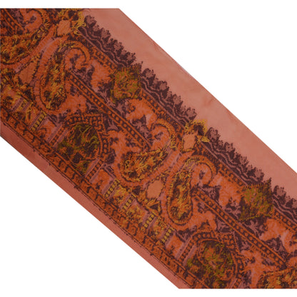 Sanskriti Vintage 1 Yd Sari Border Woven Trim Sewing Craft Peach Paisley Lace