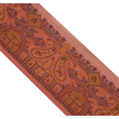 Sanskriti Vintage 1 Yd Sari Border Woven Trim Sewing Craft Peach Paisley Lace