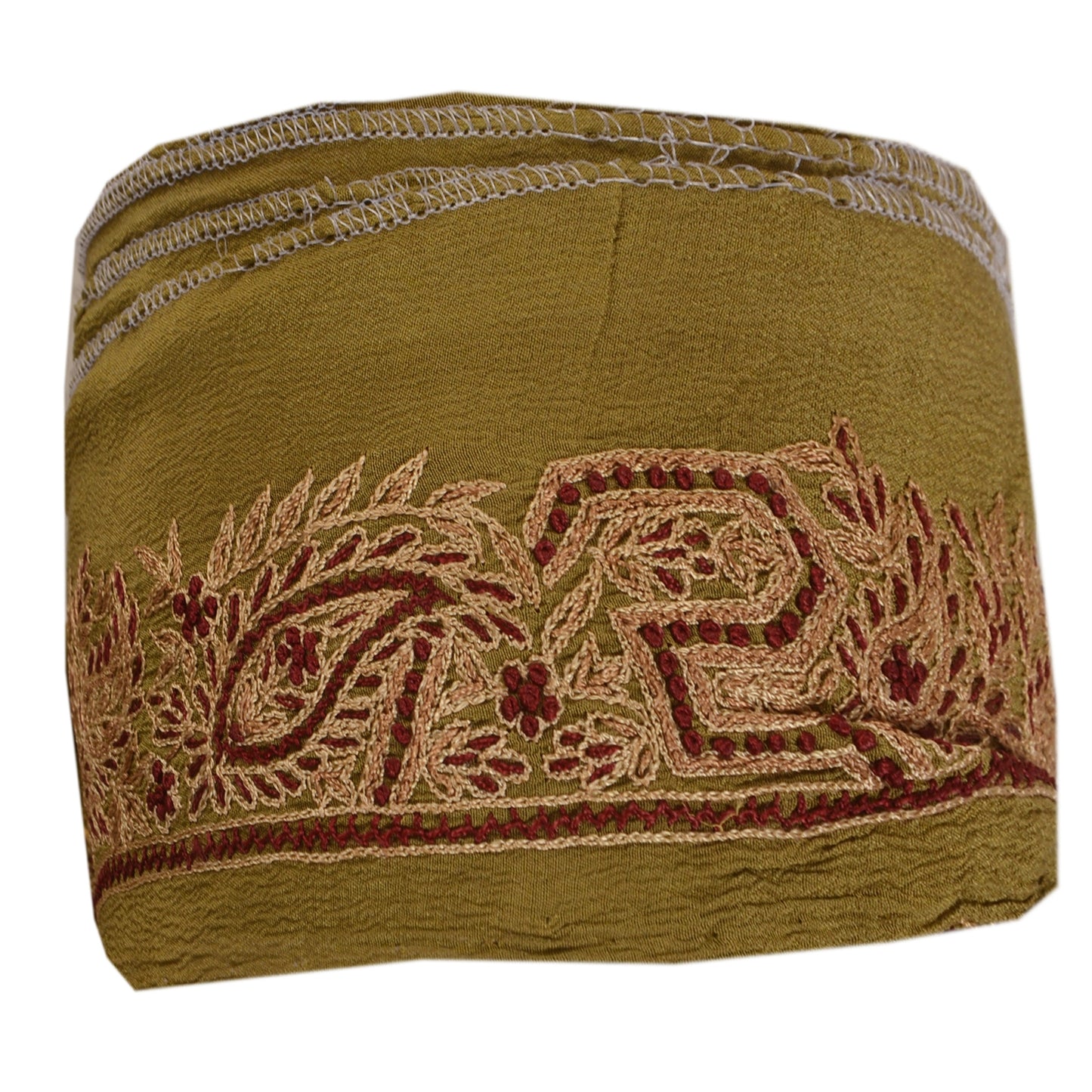 Sanskriti Vintage 1 Yd Sari Border Hand Embroidered Trim Sewing Craft Green Lace