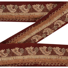 Load image into Gallery viewer, Sanskriti Vintage 5 YD Sari Border Hand Embroidered Trim Ribbon Craft Lace
