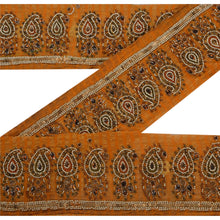 Load image into Gallery viewer, Sanskriti Vintage 6 YD Sari Border Hand Beaded Woven Trim Sewing Craft Lace
