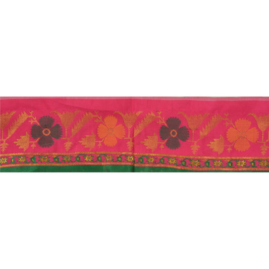 Sanskriti Vintage 1 Yd Sari Border Craft Woven Indian Trim Sewing Pink Lace
