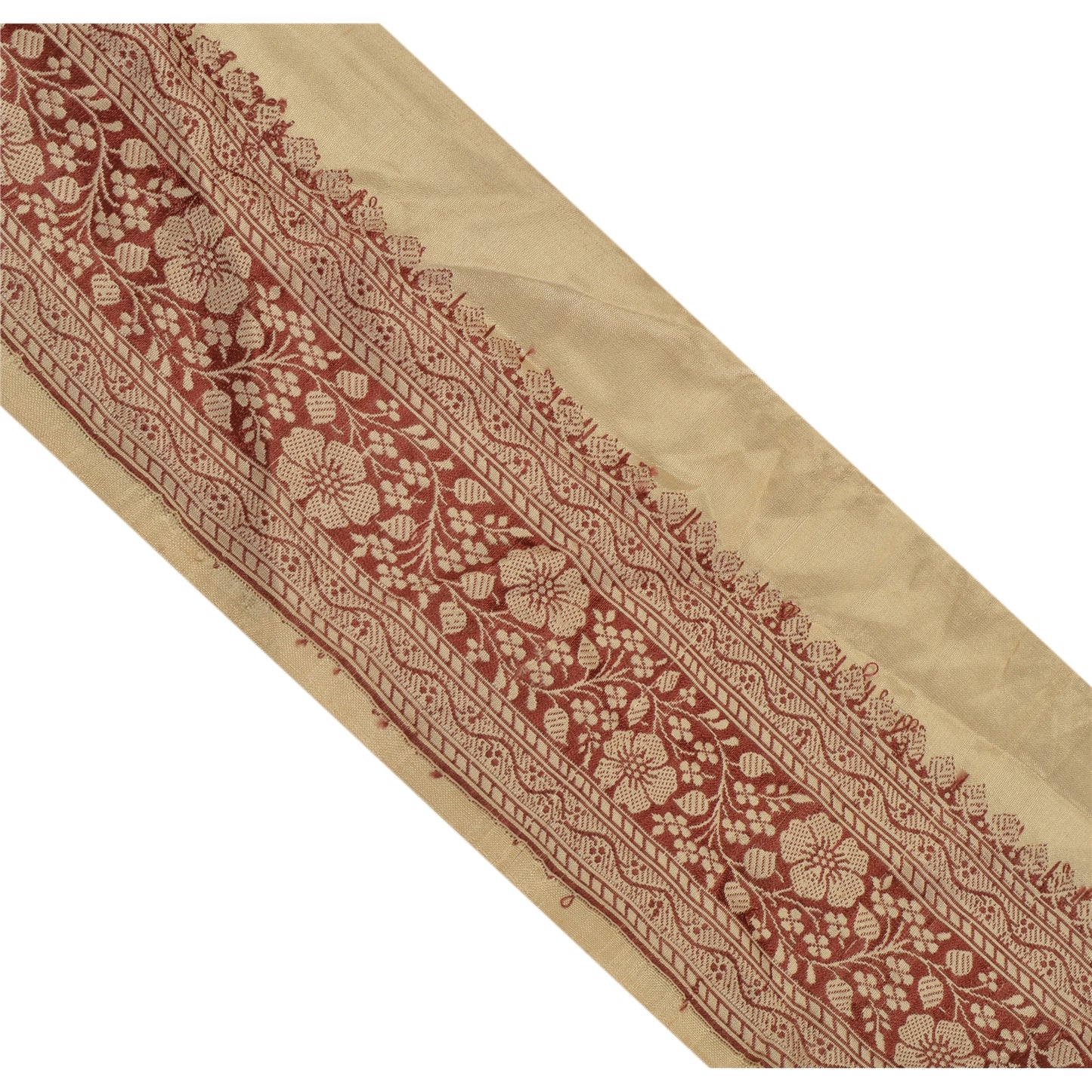 Sanskriti Vintage 1 Yd Sari Border Woven Indian Trim Sewing Cream Craft Lace