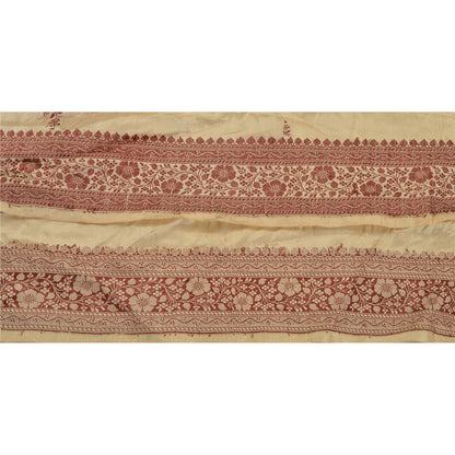 Sanskriti Vintage 1 Yd Sari Border Woven Indian Trim Sewing Cream Craft Lace